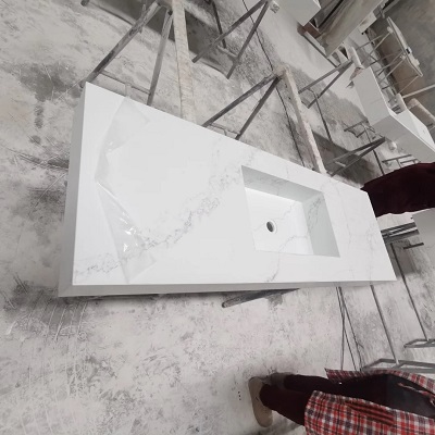 white quartz vanity