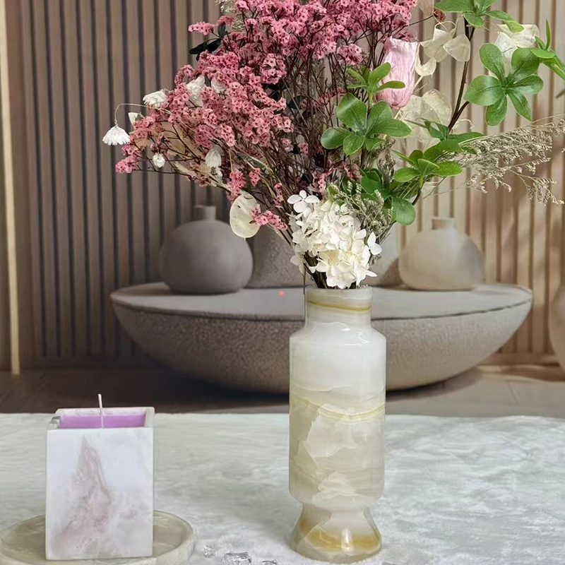 흰색 오닉스 꽃병